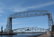 steel aerial bridge over water